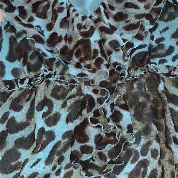 Boston Proper Blue Leopard Ruffle Tank - Picture 3 of 3